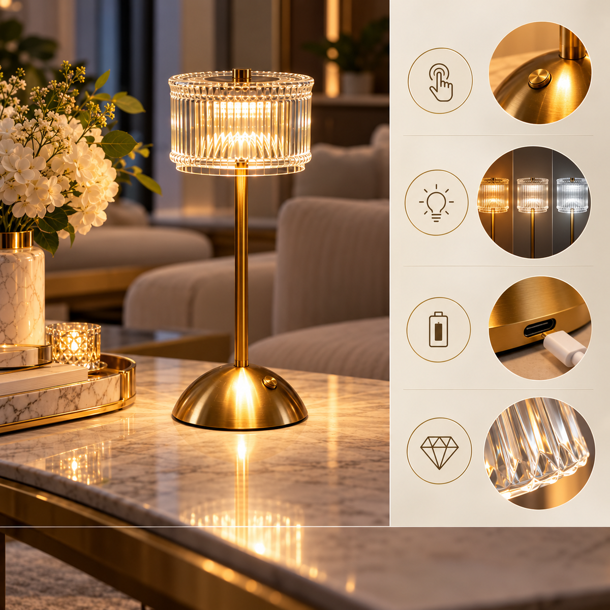 Lampe de table LED ALMA