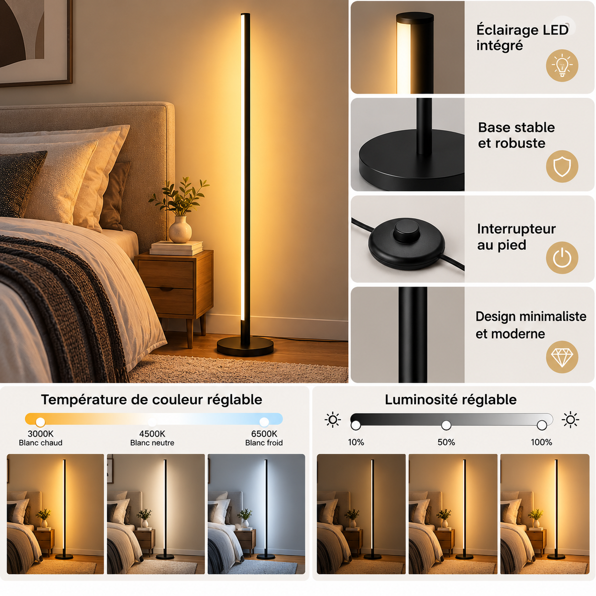 Lampadaire LED Aura